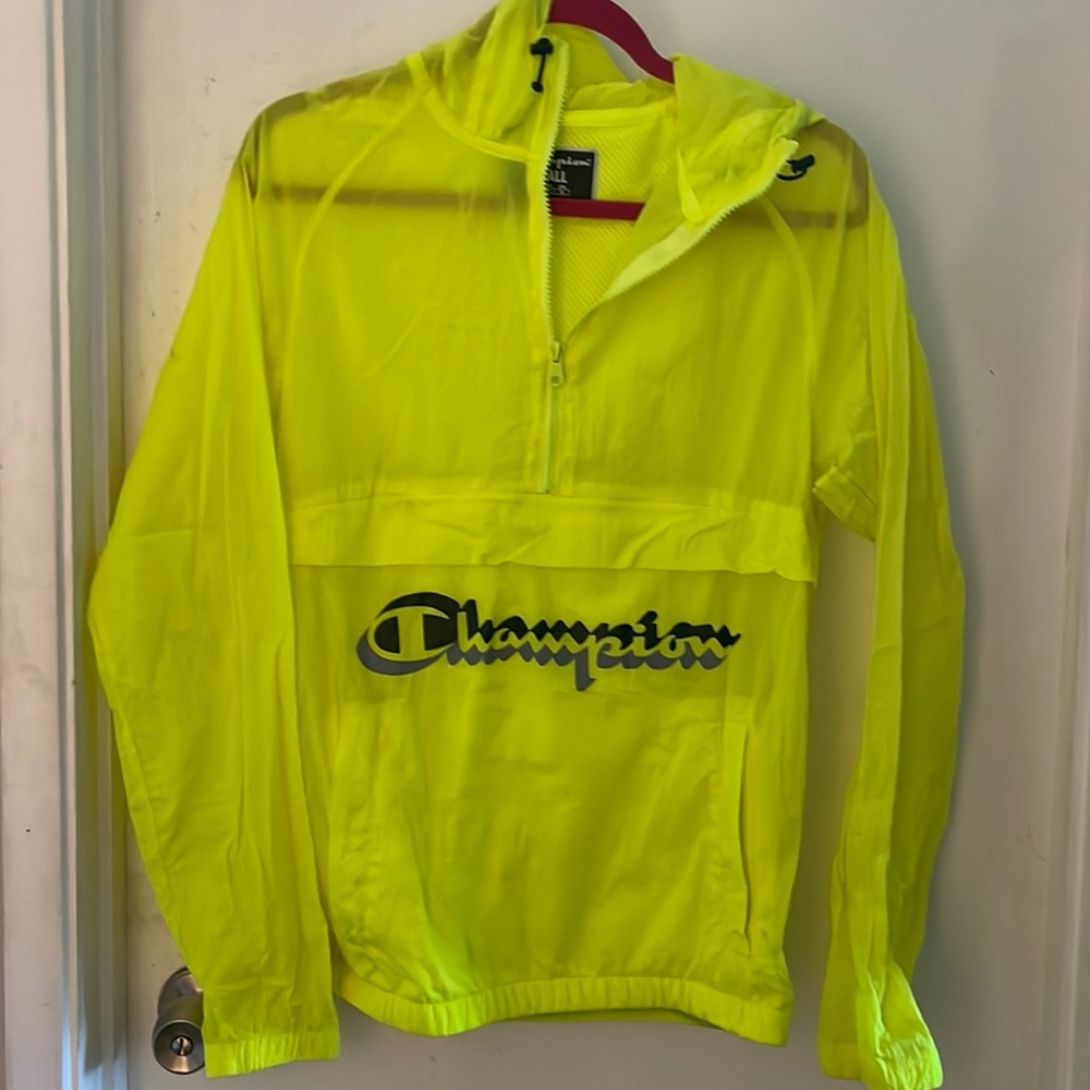 Champion Neon Nylon Hoodie - Mens Small